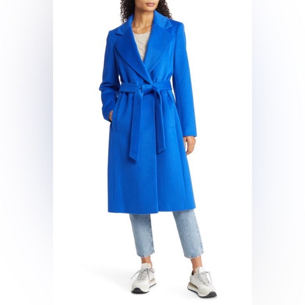 ❤️🔥❤️Love Moschino Belted Wool Blend Long Coat size 8 US in electric blue❤️🔥❤️ - Picture 5 of 5